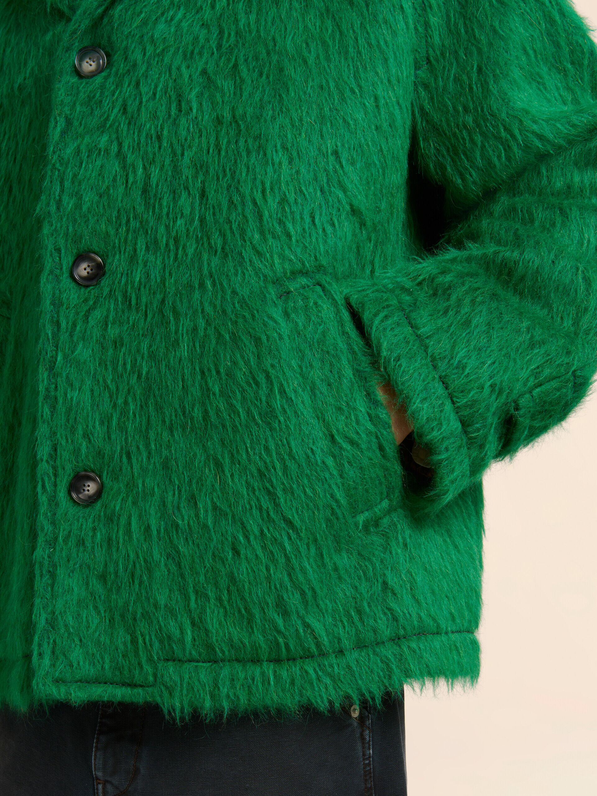 Green wool jacket with shaggy brushed finish | Marni