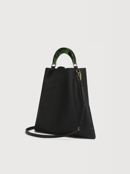 Bolso mediano Venice de piel negra - Bolsos de hombro