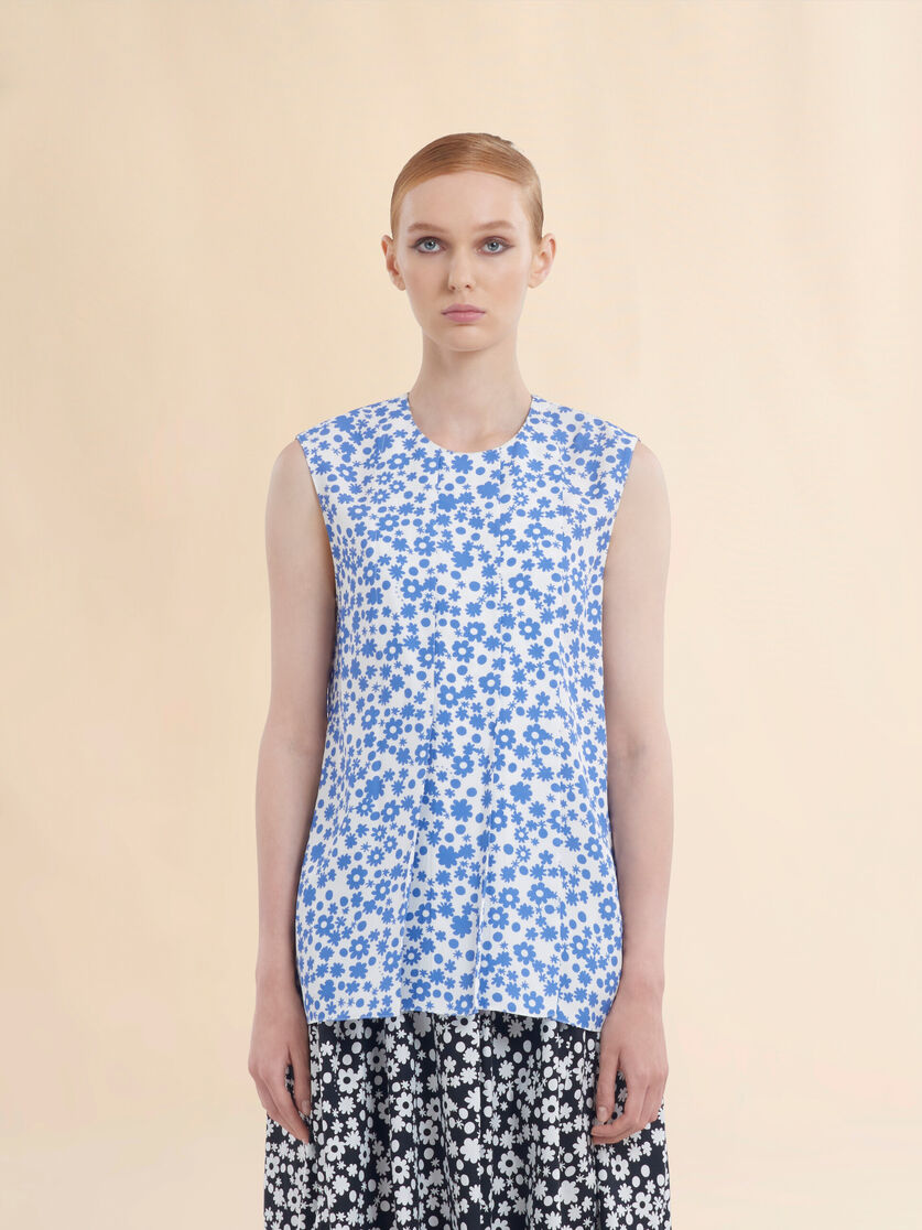 Light blue and white Pop Fields sleeveless top - Shirts - Image 2