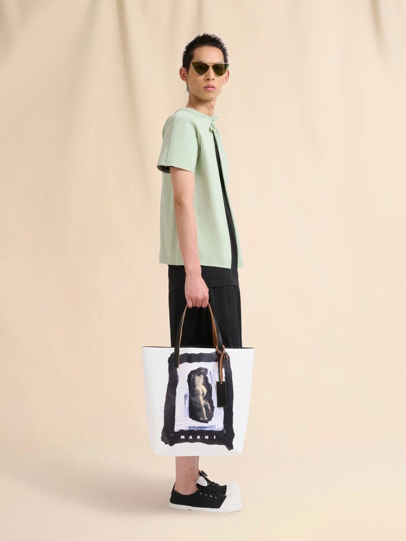 White and black Tribeca tote with naked figure print - Shopping Bags - Image 2