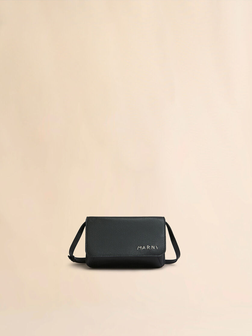 Blue leather shoulder bag with Marni Mending - Pochettes - Image 1