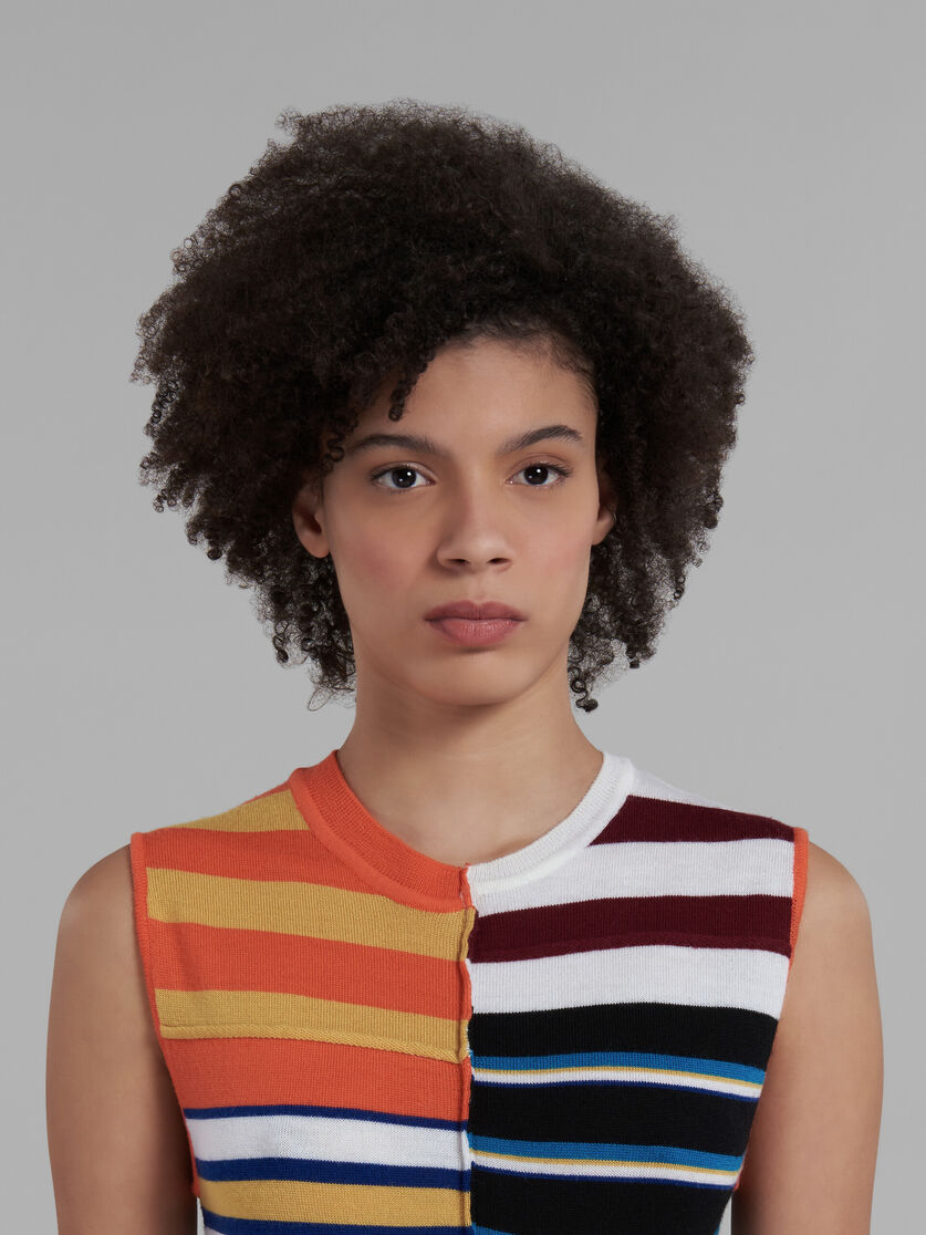 Multicoloured knit dress with patchwork stripes | Marni