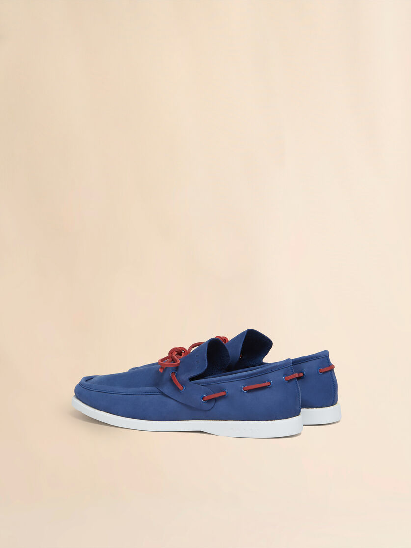 Blue nubuck boat loafer - Lace-ups - Image 3