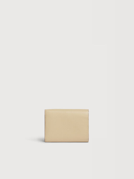 Taupe leather trifold wallet with Marni Mending - Wallets
