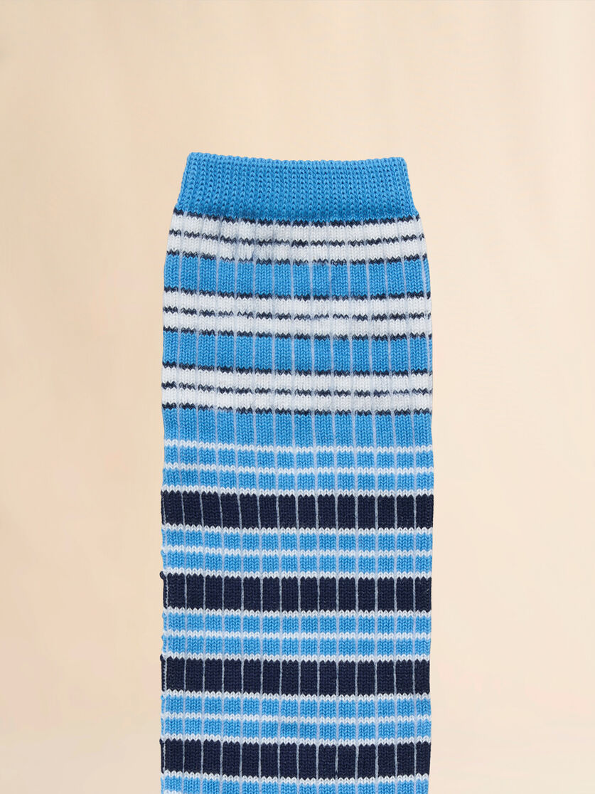 Light blue striped cotton socks - Socks - Image 3