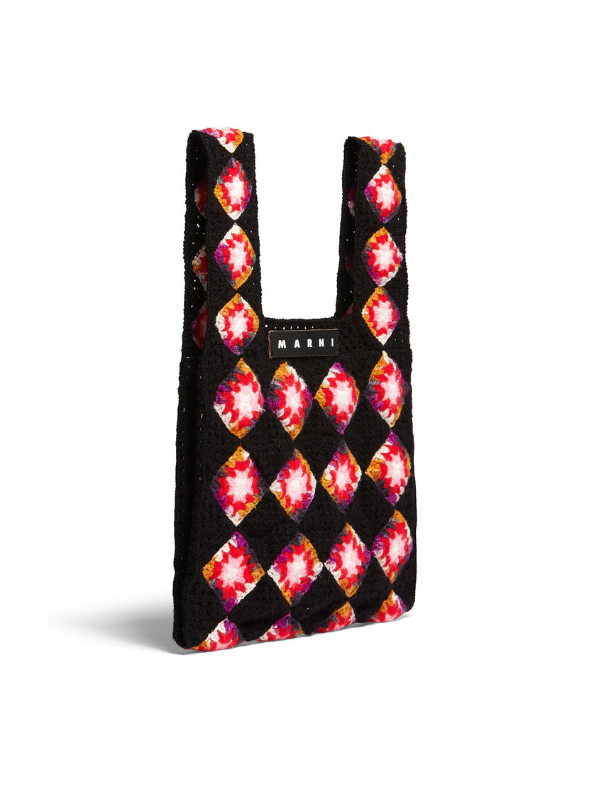 MARNI MARKET FISH in black and red crochet - Shopping Bags - Image 2