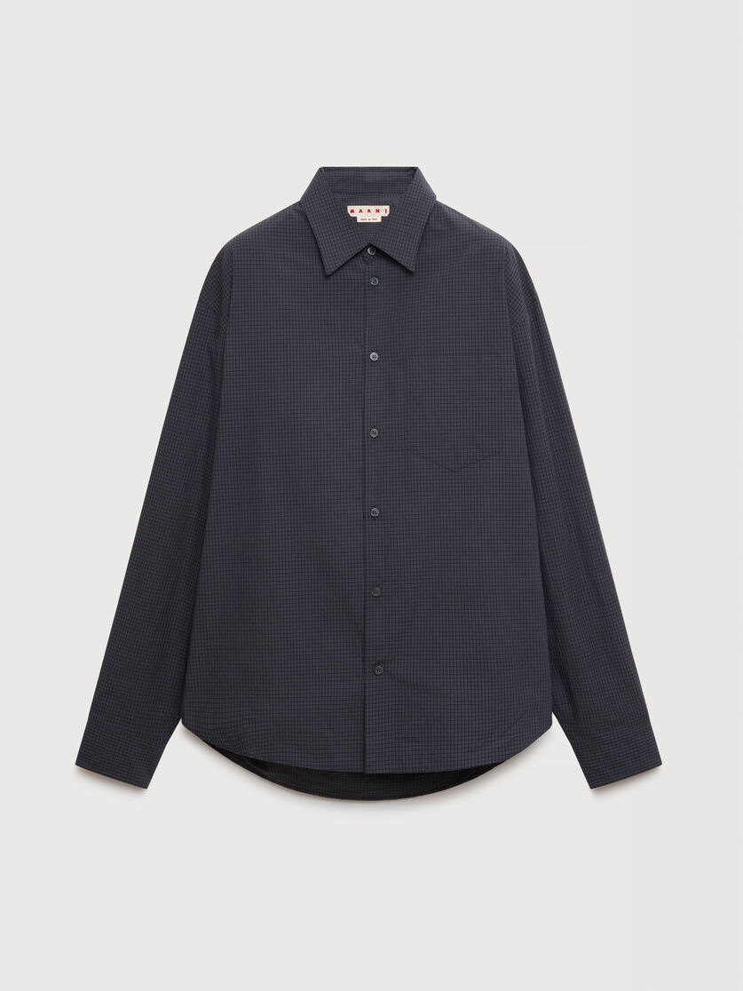 Deep grey checked poplin shirt, Image 1