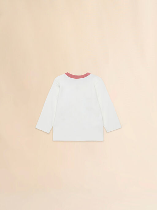 Off-white cotton sweatshirt with Fiorellini/Stecchini print - T-shirts