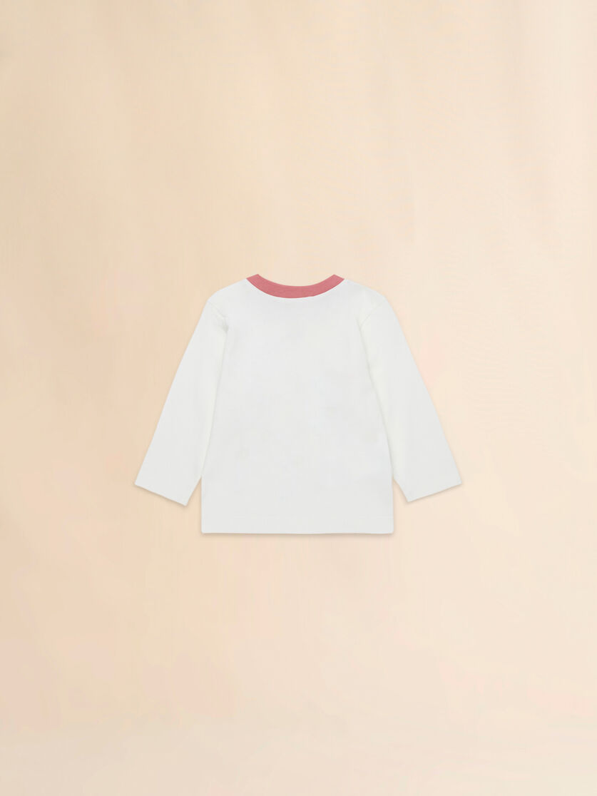 Off-white cotton sweatshirt with Fiorellini/Stecchini print - T-shirts - Image 2