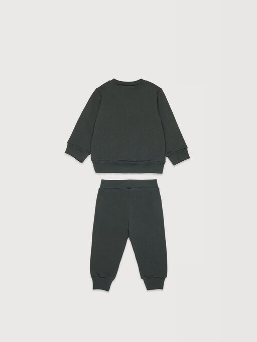 Dark gray cotton fleece tracksuit set - Pants