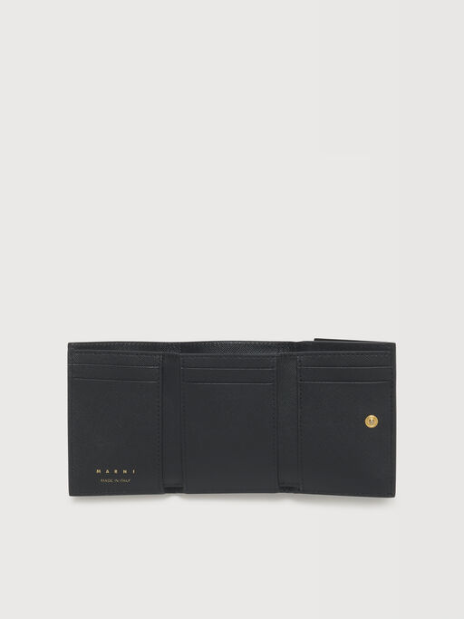 Black saffiano leather tri-fold wallet - Wallets