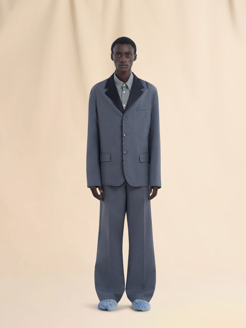 Grey single breasted wool jacket with Marni Symbol - Jackets - Image 2