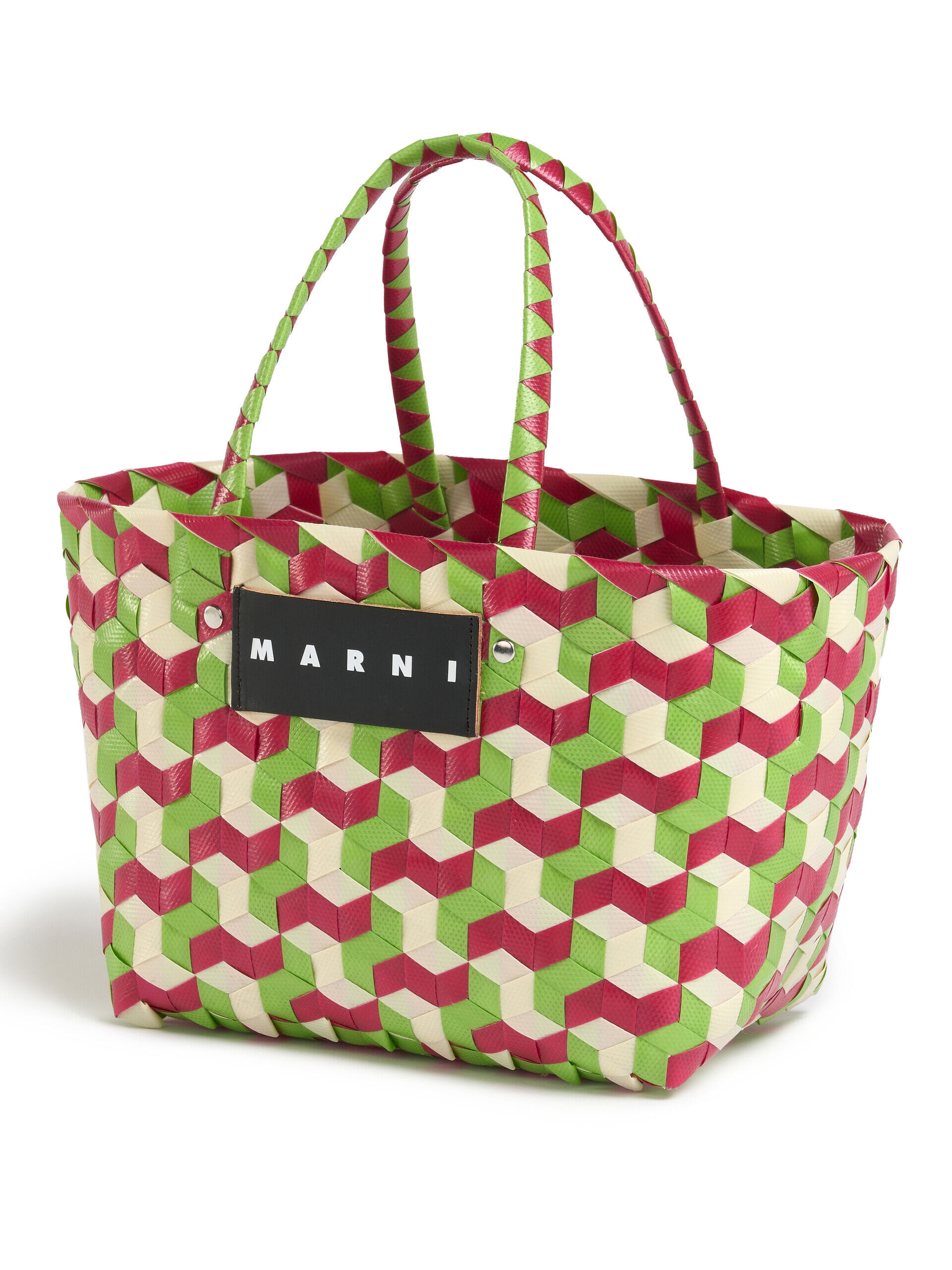 ✨極美品✨MARNI　3D　CUBE　MOVEN　SHOPPING　BAG ダークレッドウーブン MARNI MARKET 3D BAG | Marni