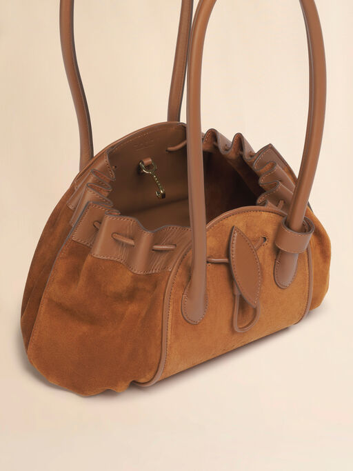 Brown Suede Tulipea Shoulder bag - Shopping Bags