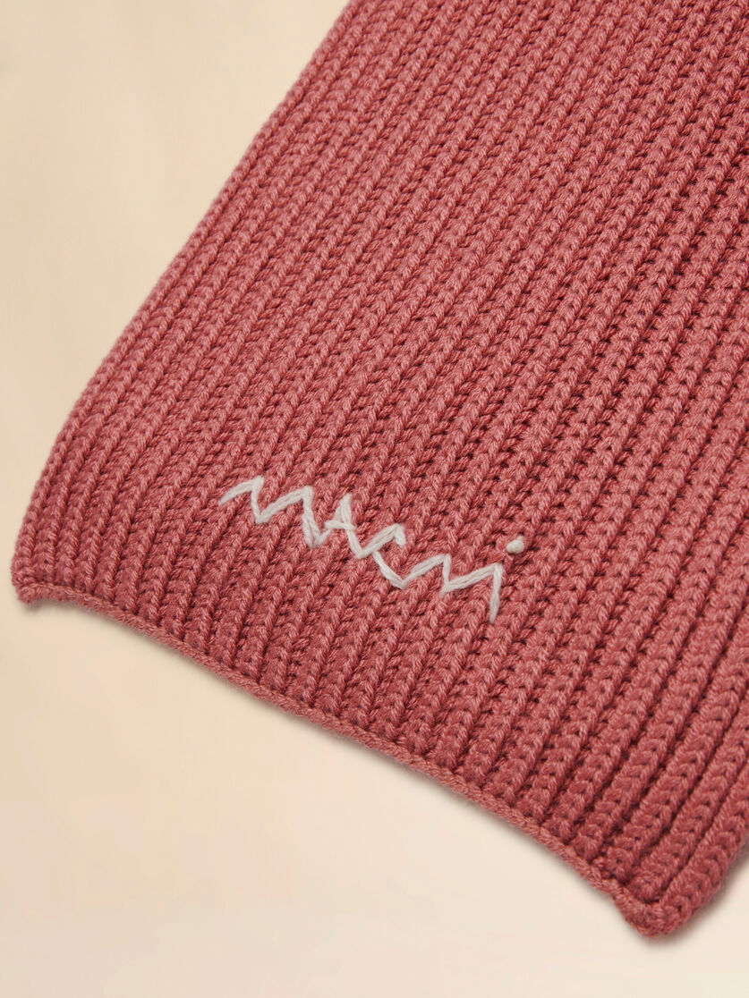 Pink wool blend scarf with Marni Symbol - Scarves - Image 3