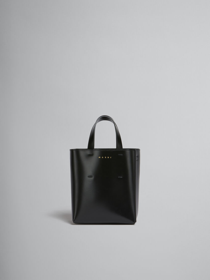 Museo Mini Bag in black leather - Shopping Bags - Image 1