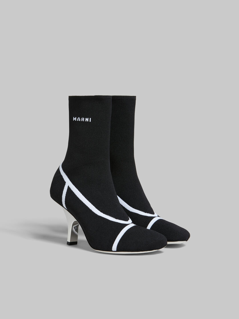Bottines chaussettes Fancy en maille stretch noire - Bottes - Image 2