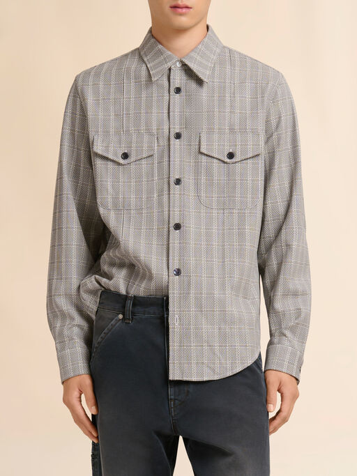 タータンCheck ブラウン ウールシャツ - シャツ