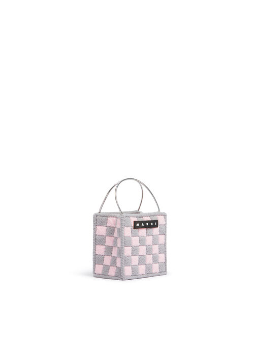 グレー ピンク MARNI MARKET チェッカーボード Otherバッグ - ショッピングバッグ