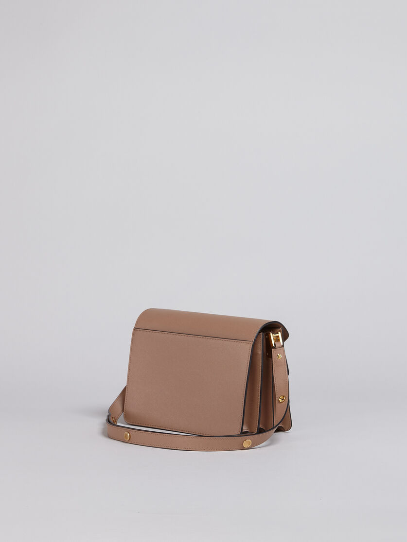 TRUNK medium bag in beige saffiano leather | Marni 