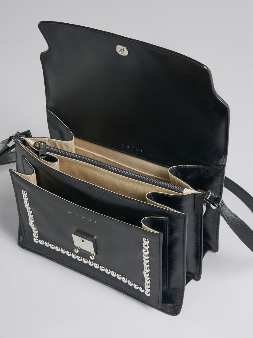 Trunk Soft Large Bag in black leather with studs - Shoulder Bags - Image 4