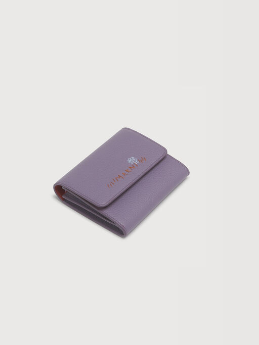 Purple leather flap cardholder with Marni Mending - Wallets