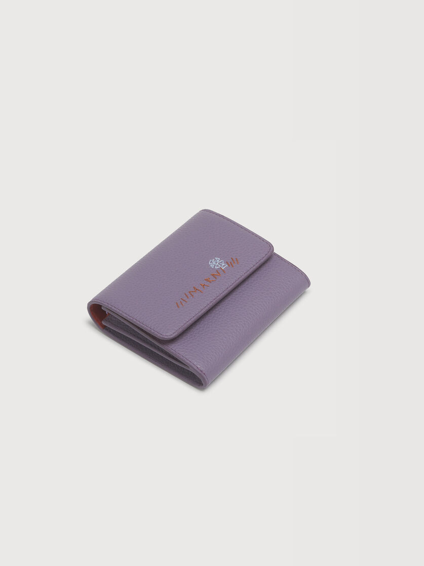 Purple leather flap cardholder with Marni Mending, Image 4