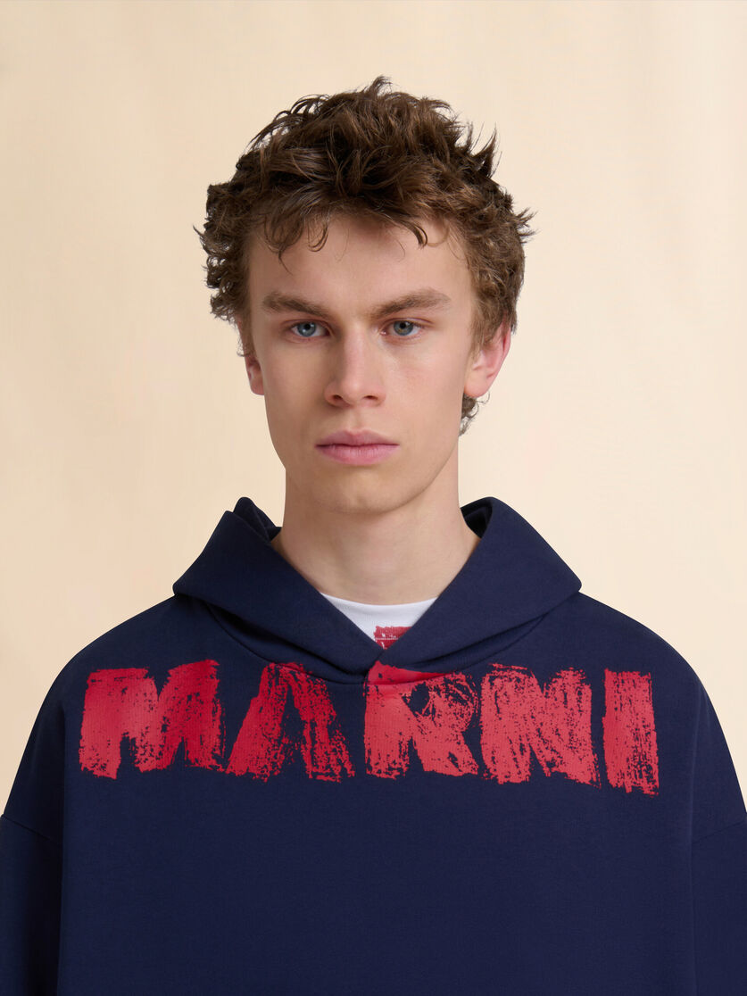 ブルー コットン製フーディー Marni Monolith プリント - ニット - Image 4