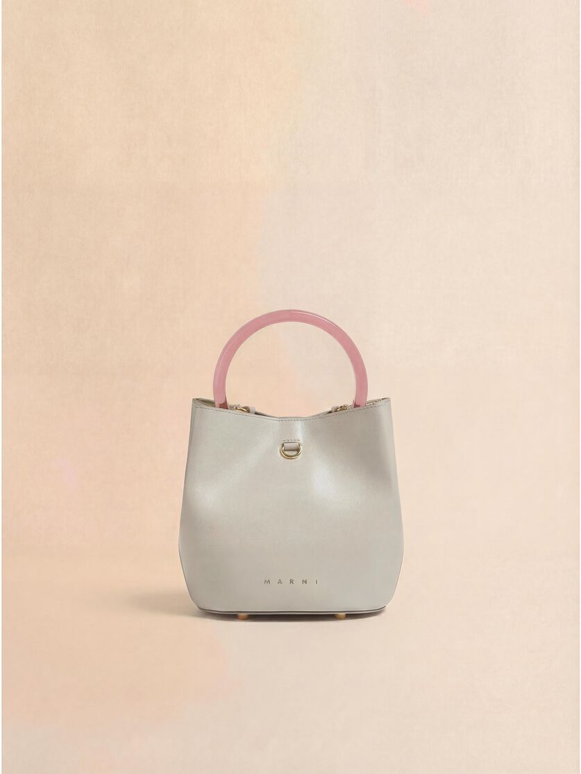 Cream leather Pannier bucket bag, Image 1