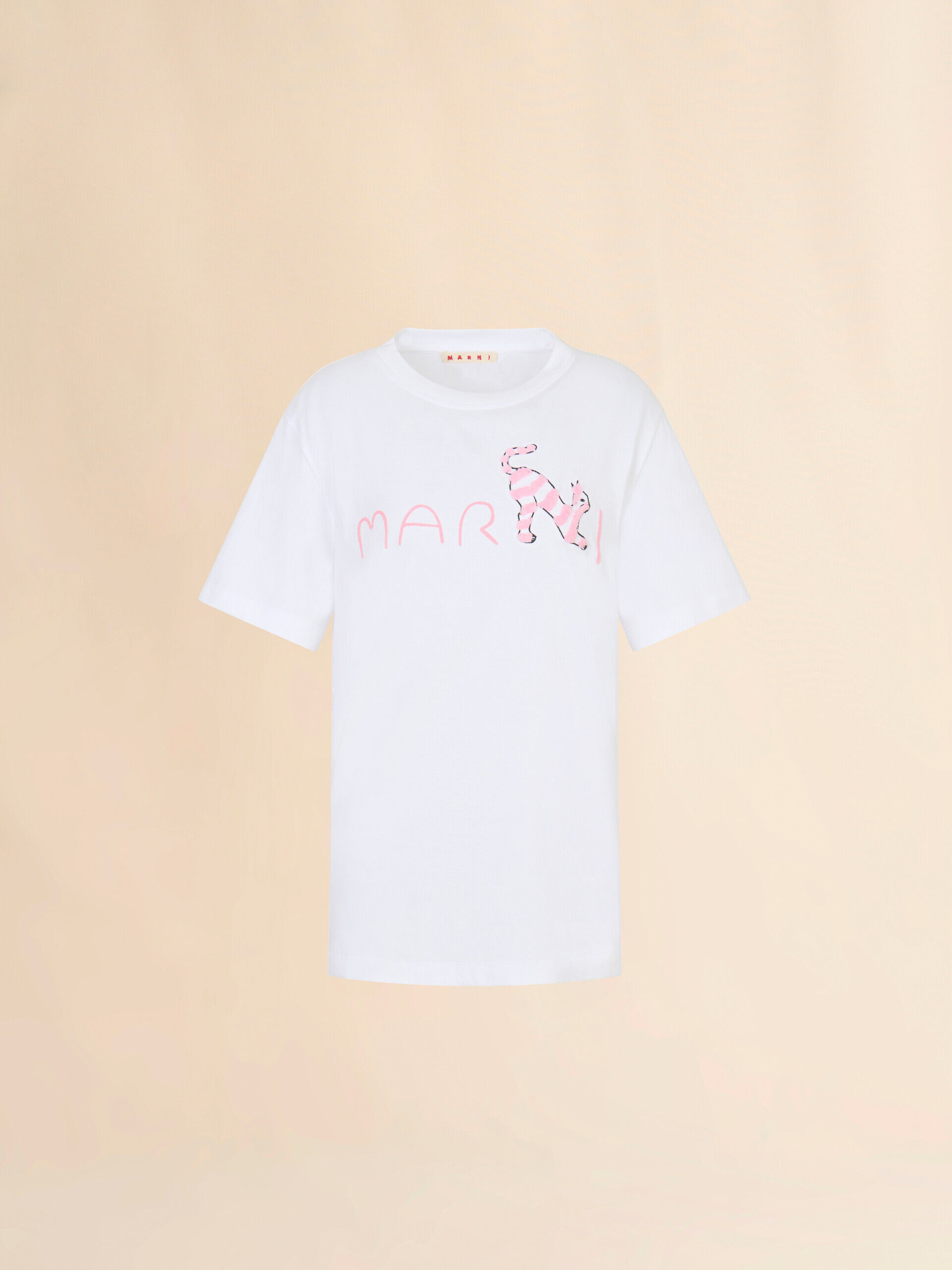 MARNI Animal Alphabetロゴ ホワイト コットンTシャツ Animal Alphabetロゴ ホワイト コットンTシャツ | Marni