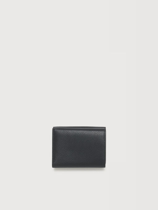 Black leather trifold wallet with Marni Mending embroidery - Wallets