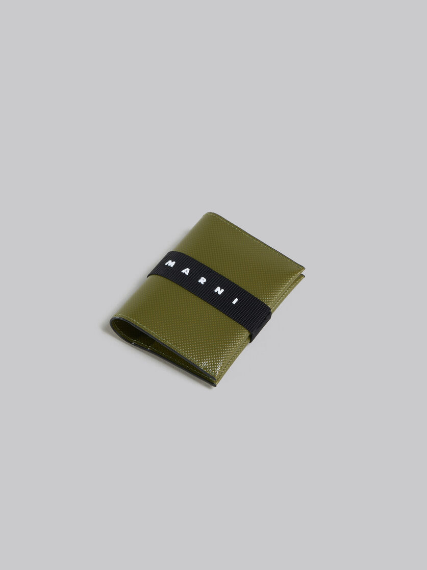 Black bifold cardholder with logo strap - Wallets - Image 4