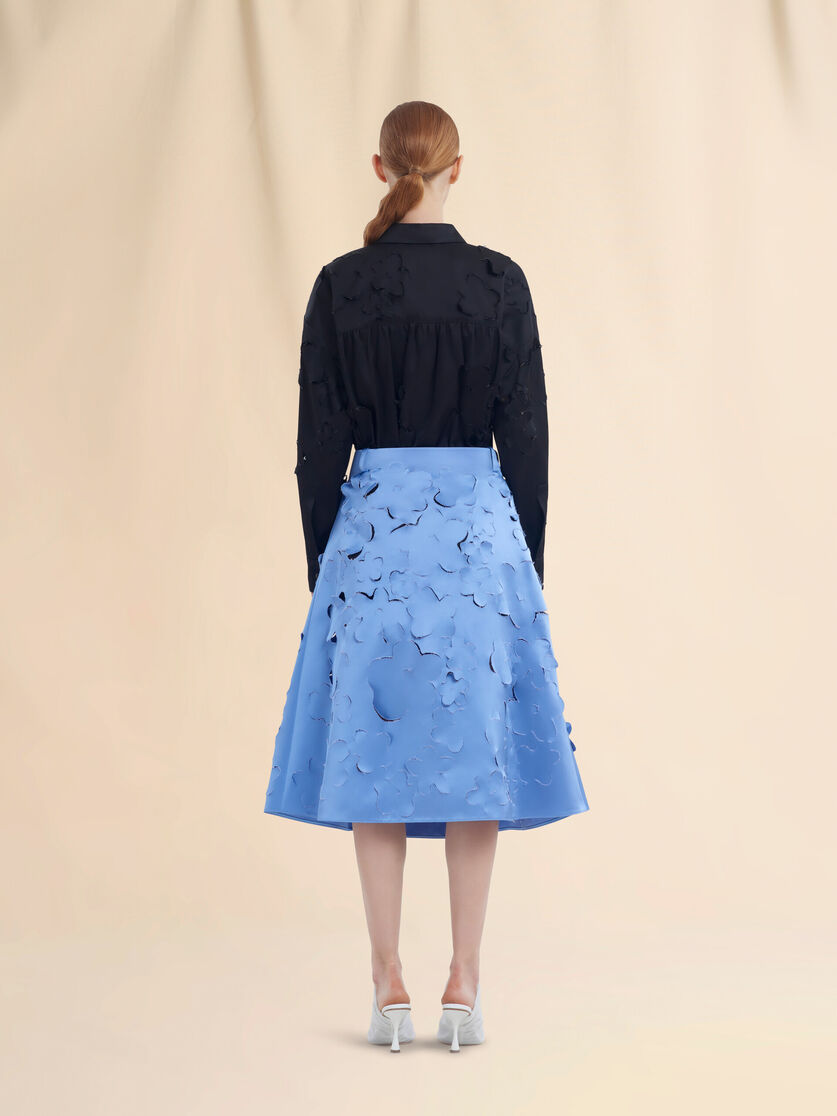 Indigo duchess silk flared skirt with cut-out details - Skirts - Image 3