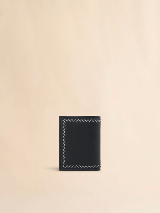 Black bi-fold leather wallet with Marni Symbol - Wallets