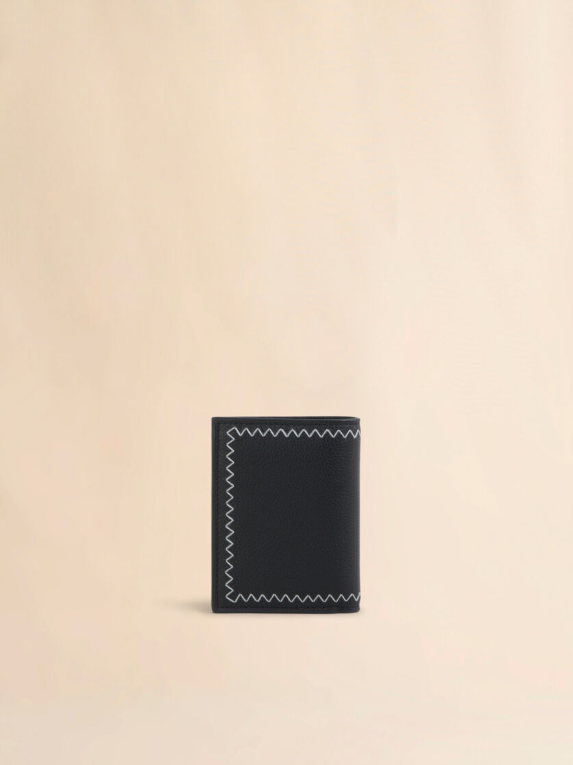 Cartera de dos cuerpos de piel negra con remiendo Marni - Carteras - Image 3