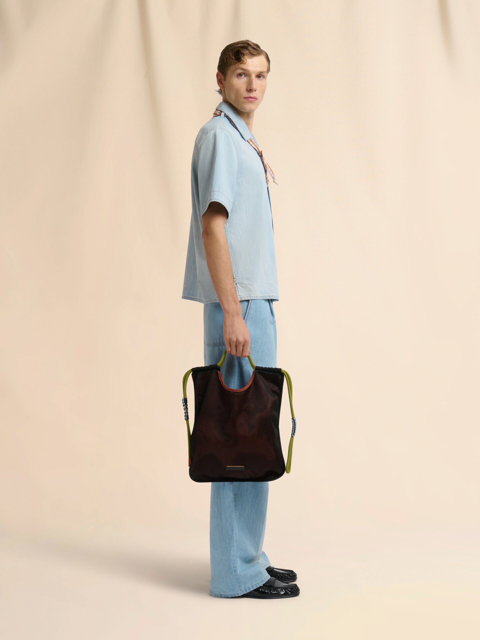 ブラウン＆ブラック ナイロン製 Modulus トートバッグ | Marni