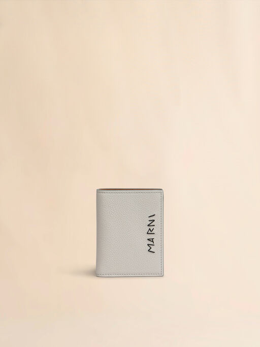 Grey leather bifold wallet with Marni Mending - Wallets
