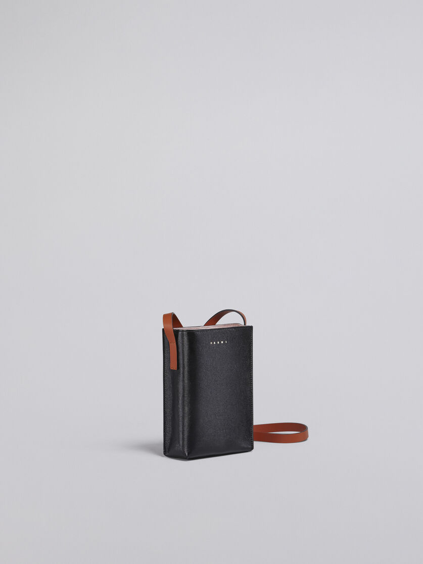 Museo Soft Bag Nano in pelle nera e grigia - Borse a spalla - Image 6