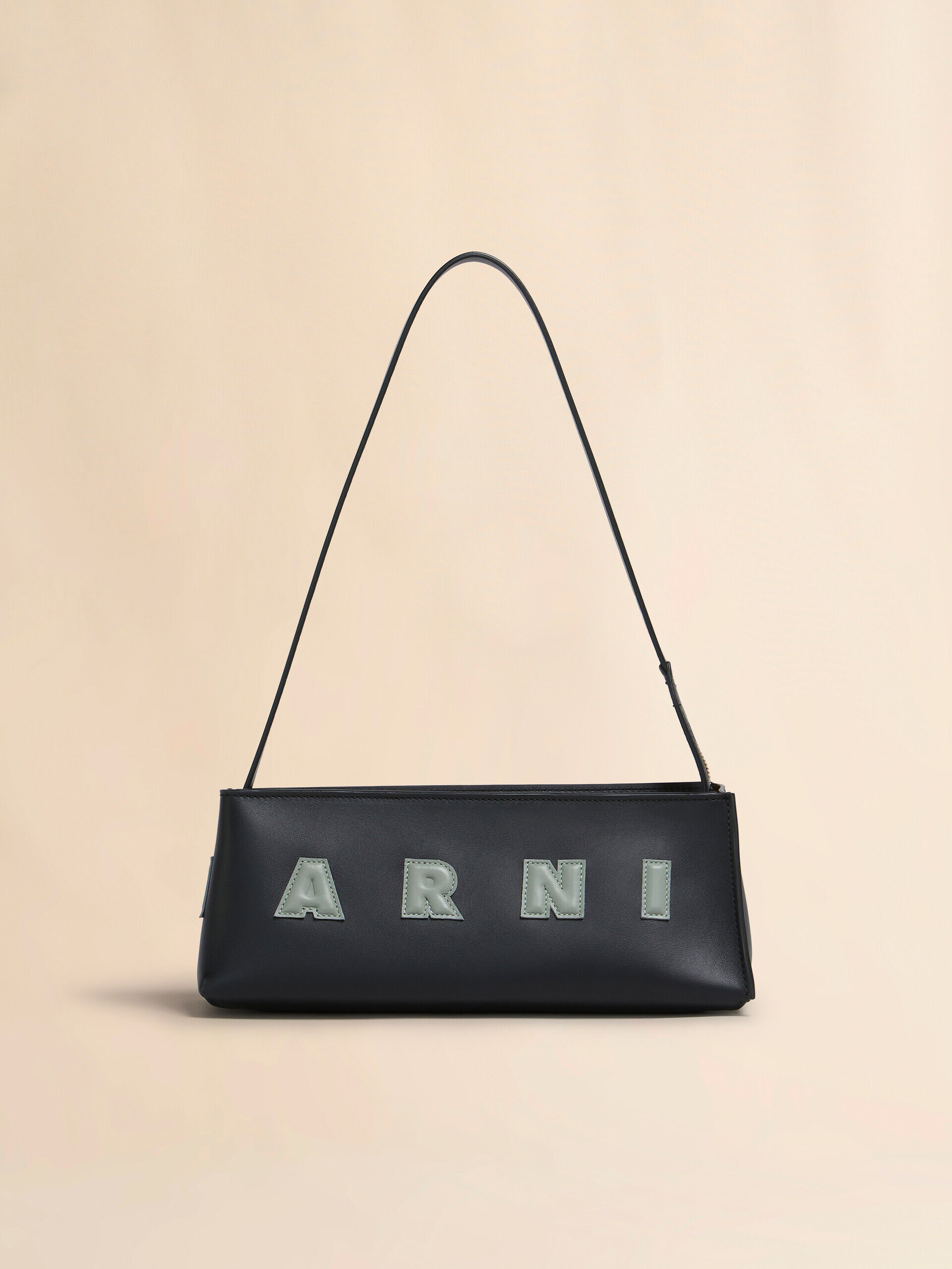 Museo Soft Mini Bag in grey and white leather with Marni