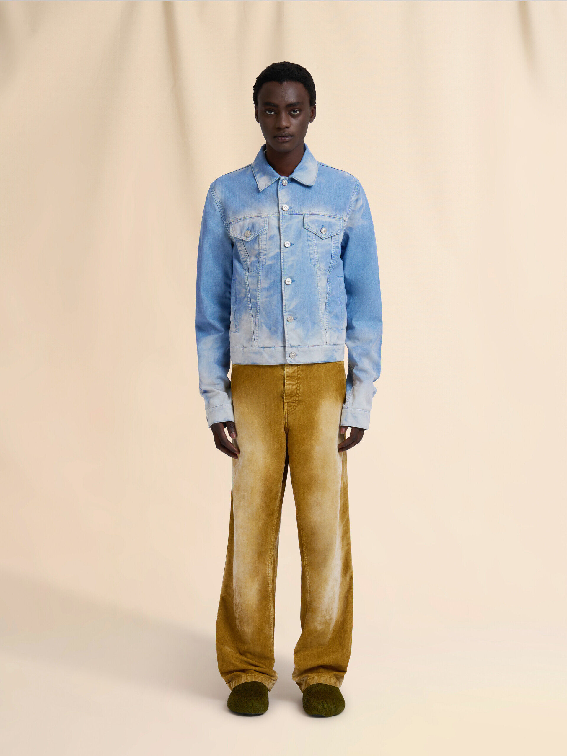 ライトブルー フロッキー加工デニムトラッカージャケット | Marni