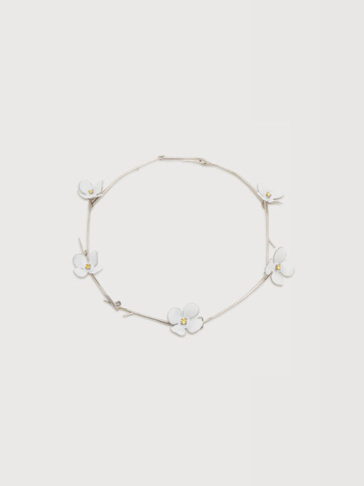 White enamel daisy necklace - Necklaces