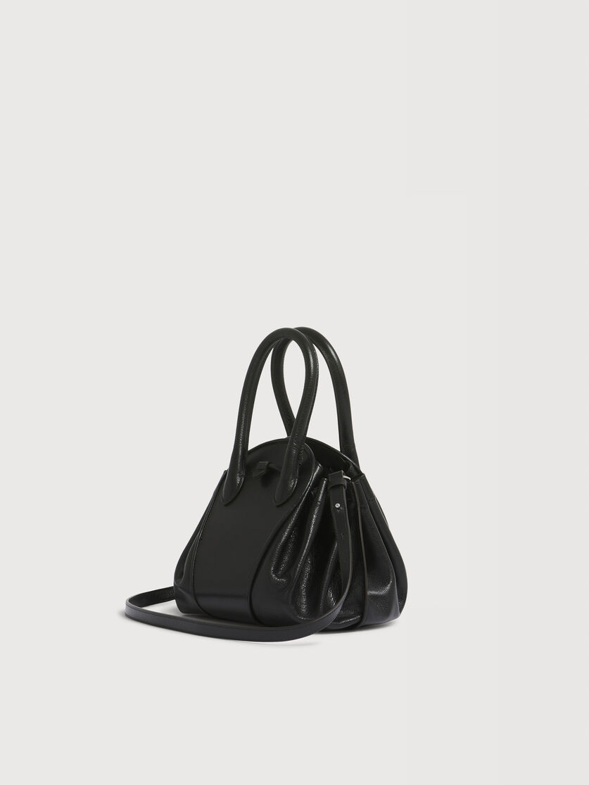 Borsa Tulipea piccola in pelle nera, Image 2
