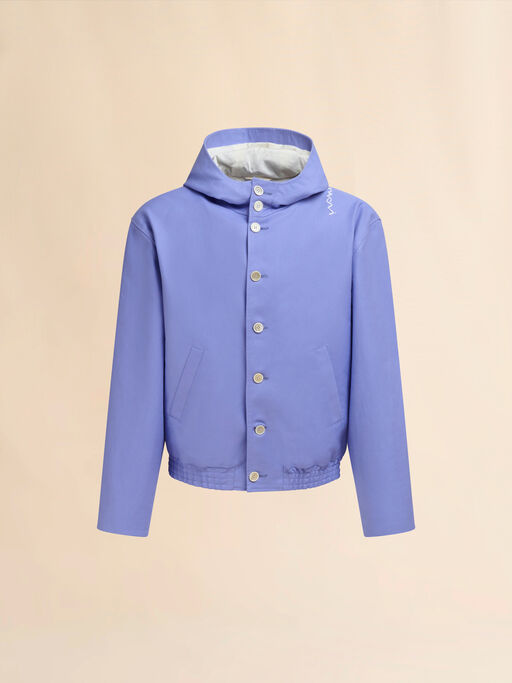 Indigo gabardine hooded jacket - Jackets