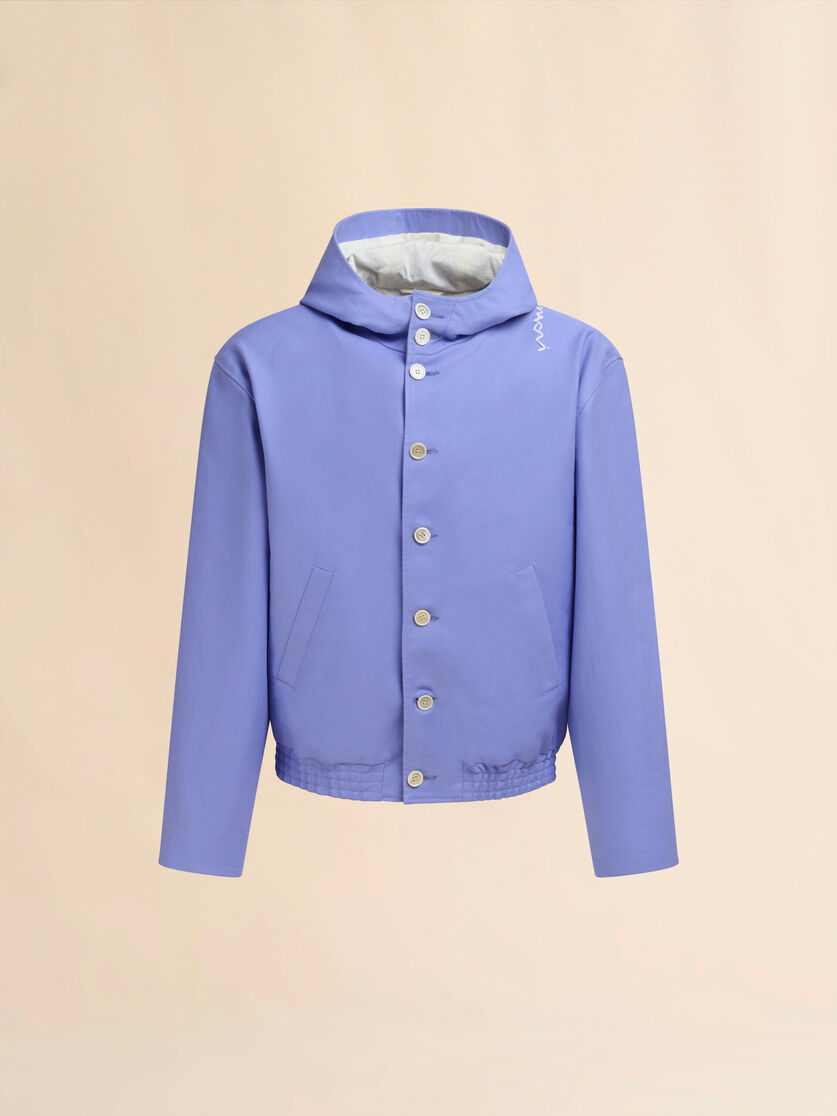 Indigo gabardine hooded jacket - Jackets - Image 1