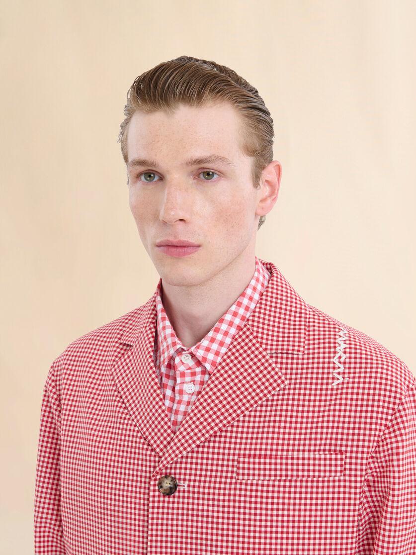 Red and white gingham wool jacket - Jackets - Image 4