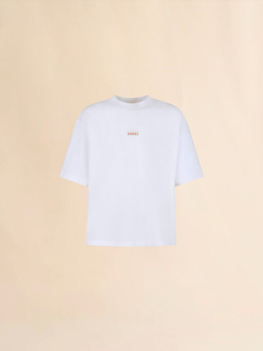 ホワイト オーガニックコットン製Tシャツ マルニラベル付き - シャツ