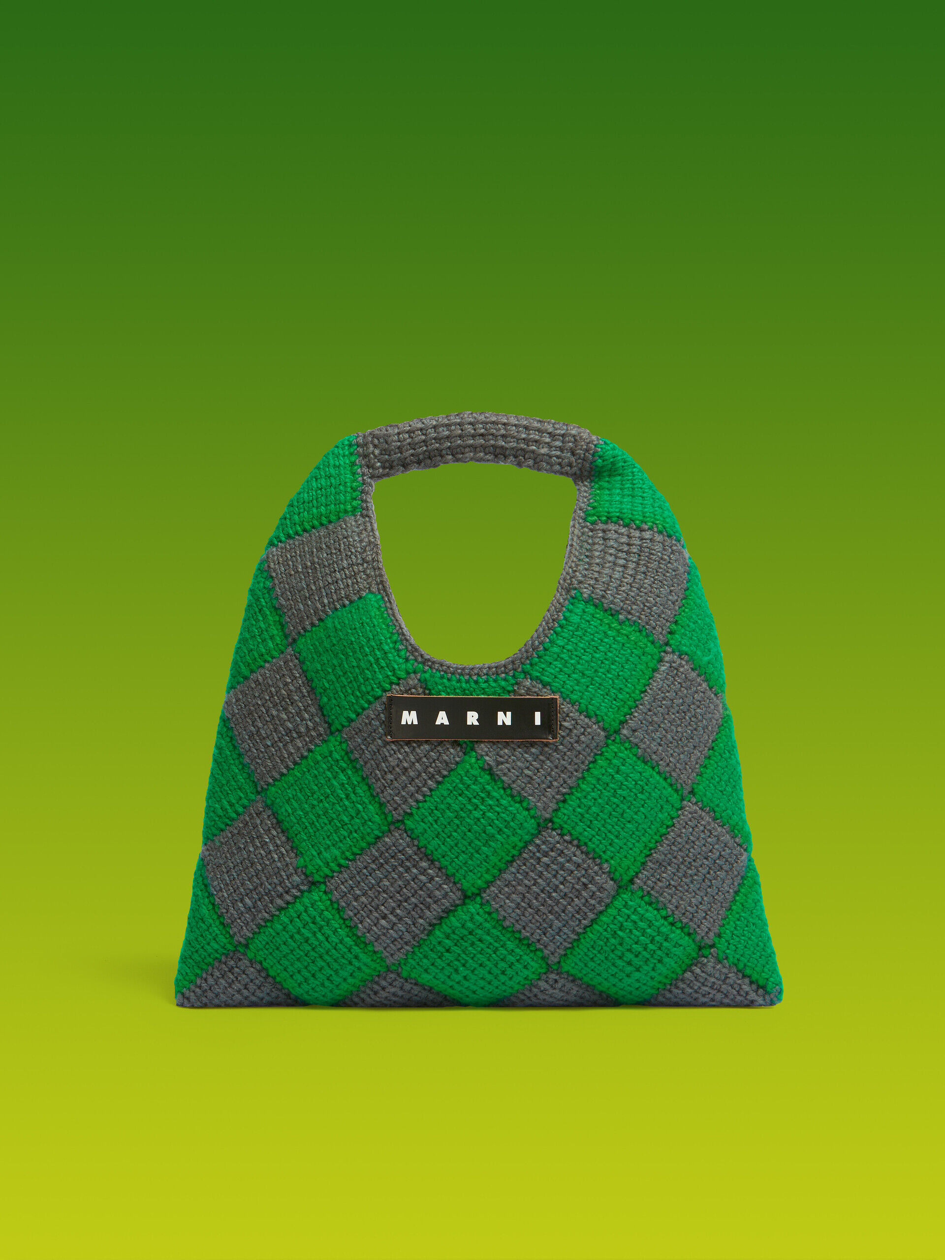 グリーン テックウール Marni Market Diamond ミディアムバッグ | Marni