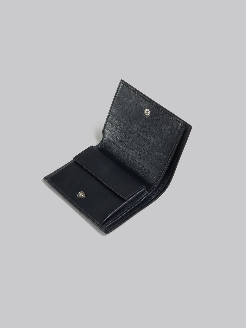 Black leather bifold wallet with Marni mending | Marni