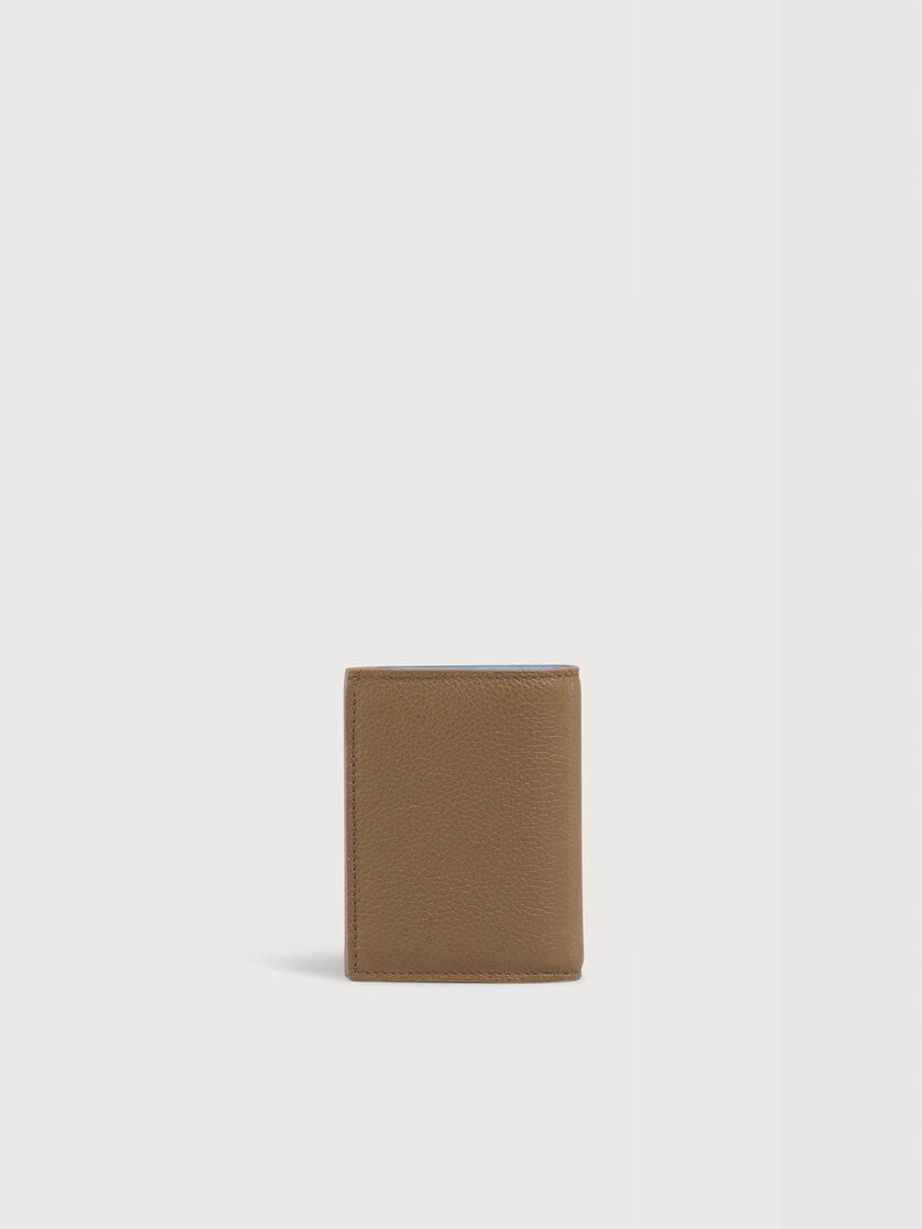 Brown leather bifold wallet with Marni Mending embroidery, Image 3