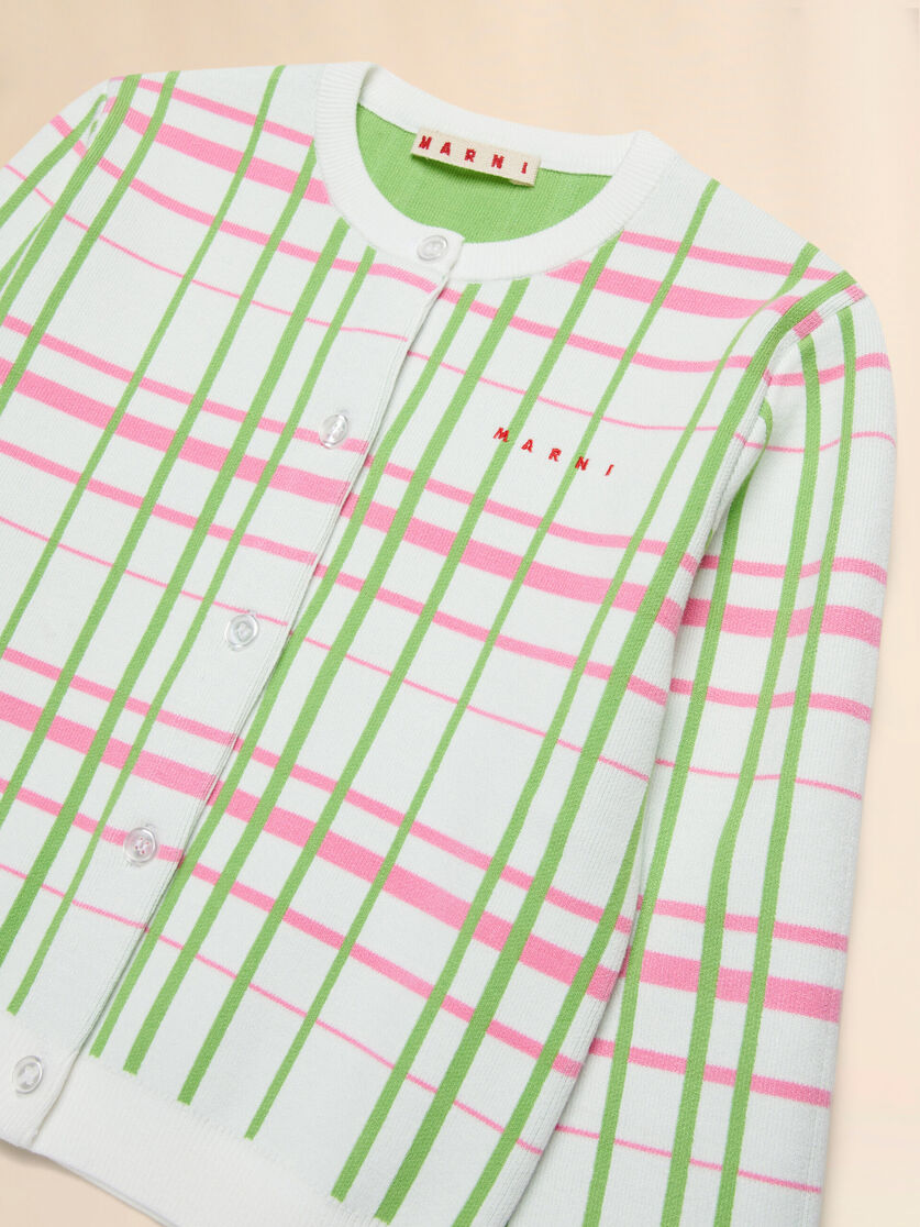 Knit cardigan with Check pattern - Knitwear - Image 3